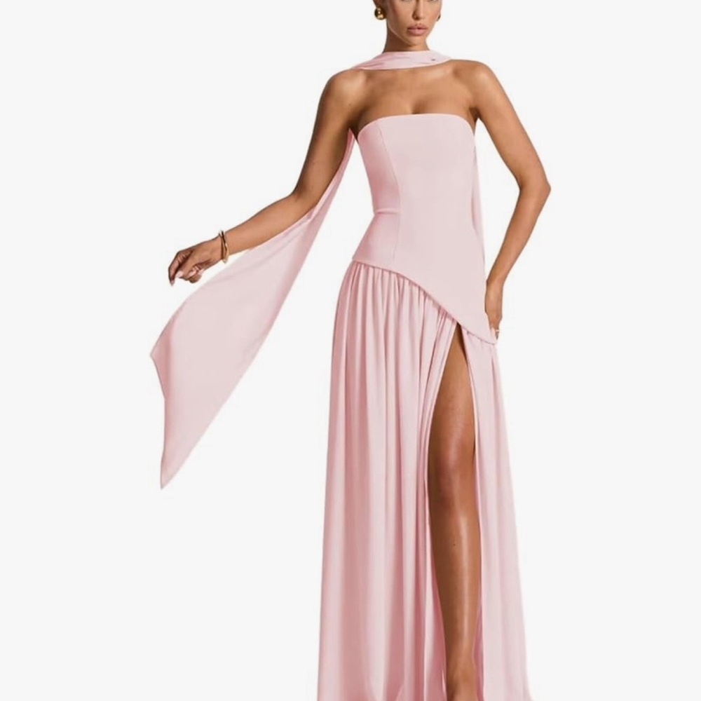 Amazon Pink Strapless Gown